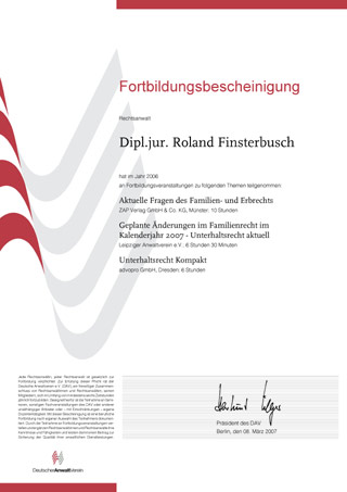 Fortbildung Roland Finsterbusch